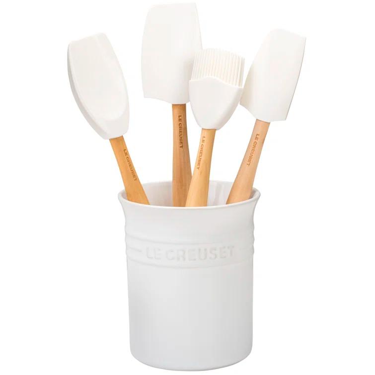 Le Creuset ® 5-Piece White Kitchen Utensils with Holder Set
