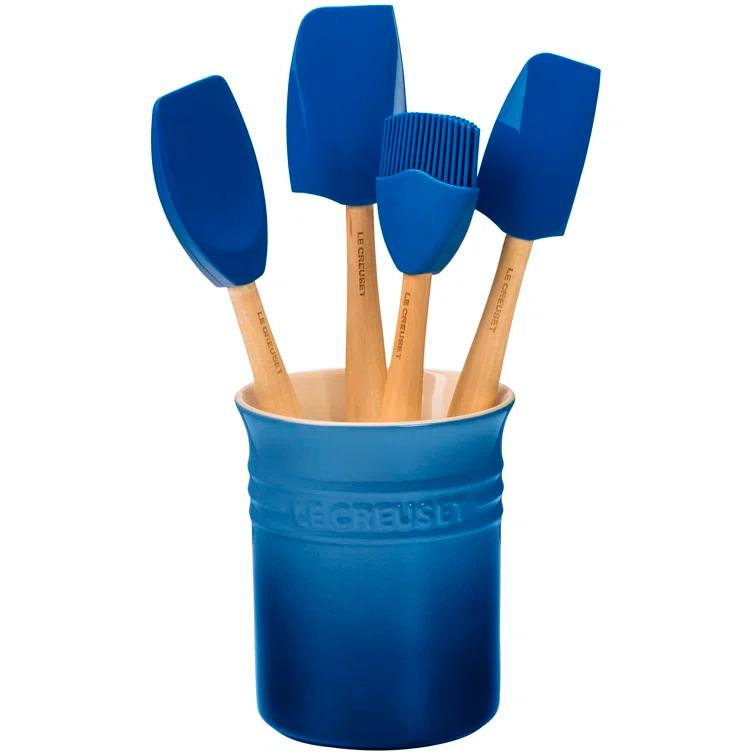 Silicone 5 piece Utensil Set with Crock