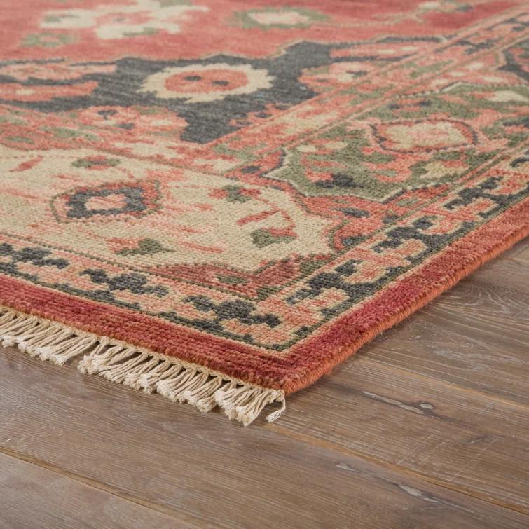 Village By Artemis Wool Oriental Area Rug in Burnt Henna/Phantom/Taos Taupe