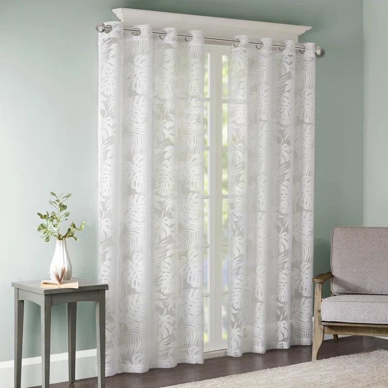 Leilani Palm Leaf Burnout Window Sheer