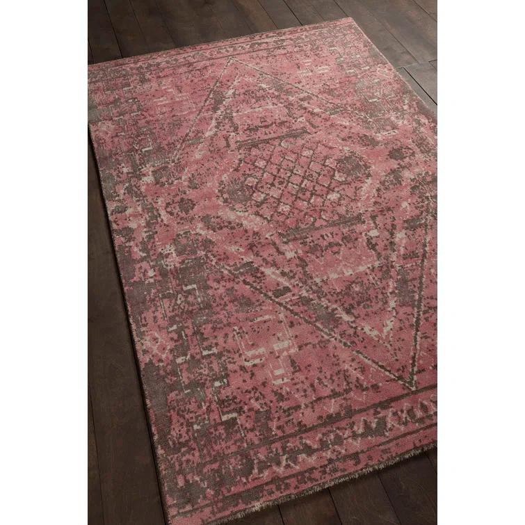 Tayla Abstract Handmade Tufted Wool Pink/Brown Area Rug