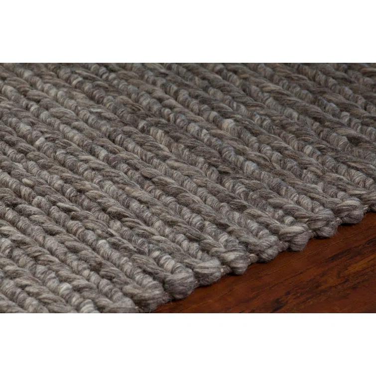 Hand-Woven Brown Wool Braided Shag Rug 7'9" x 10'6"