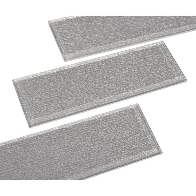 Premium Textured 4" x 12" Straight Edge Glass Subway Tile