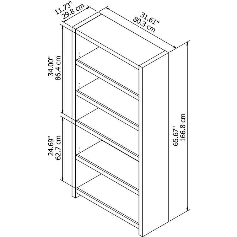 Echo 66" H x 32" W Standard Bookcase