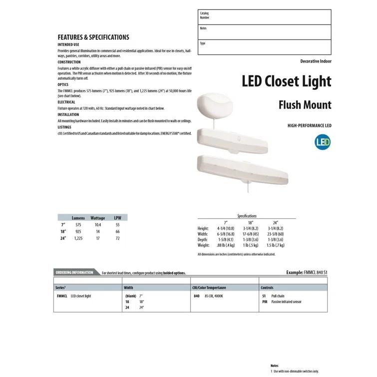 Acrylic LED Flush Mount
