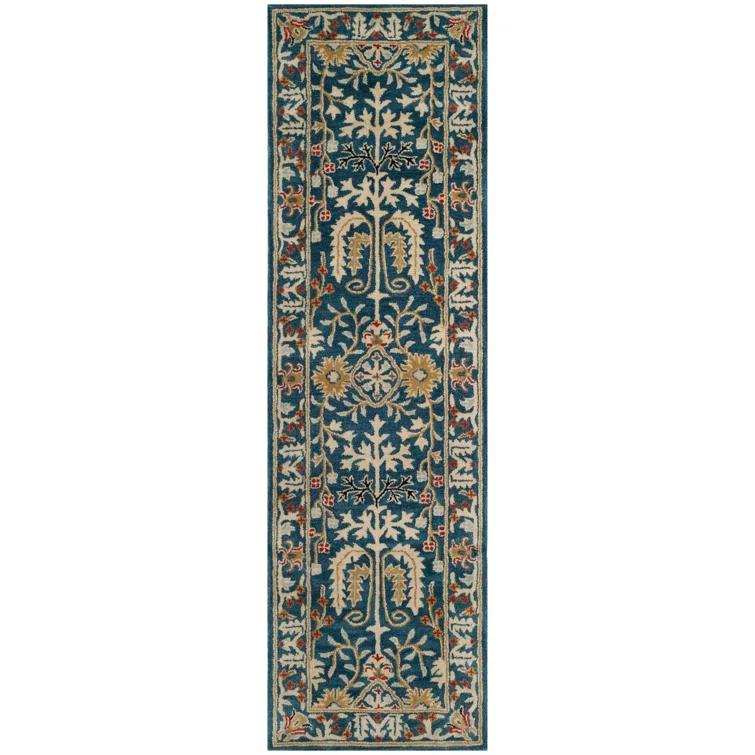 Antiquity AT64 Hand Tufted Runner Rug - Dark Blue/Multi - 2'3"x8' - Safavieh.