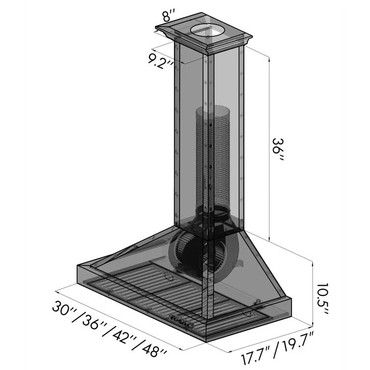 ZLINE 36 in. Convertible Vent Designer Series Wall Mount Range Hood (KB2-BCXXX-36)