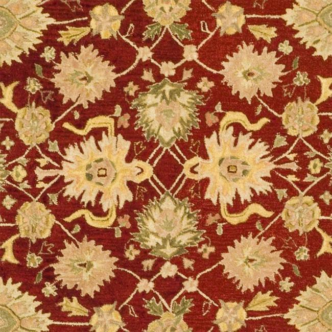 Anatolia AN522 Hand Tufted Indoor Area Rug - Red/Moss - 8'x8' - Safavieh