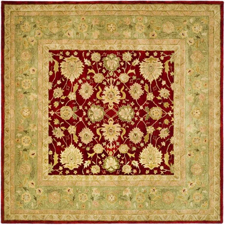 Anatolia AN522 Hand Tufted Indoor Area Rug - Red/Moss - 8'x8' - Safavieh