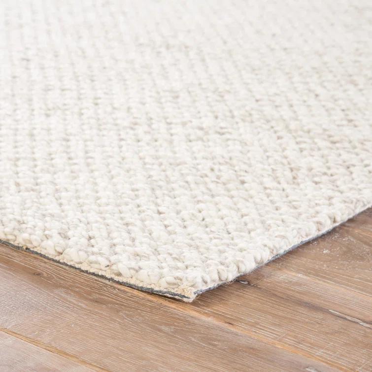 Scandinavia Rakel Wool Area Rug in Solid Taupe/White