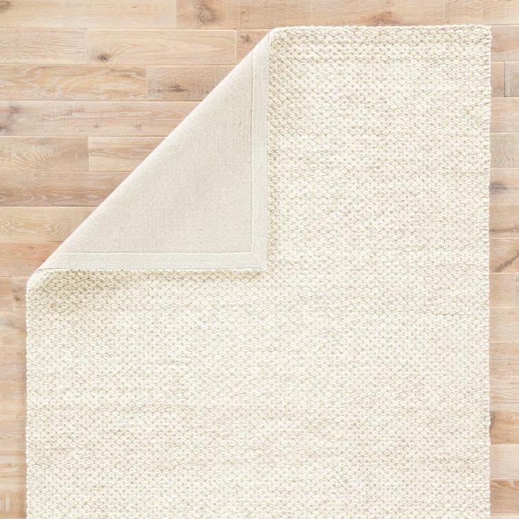 Scandinavia Rakel Wool Area Rug in Solid Taupe/White