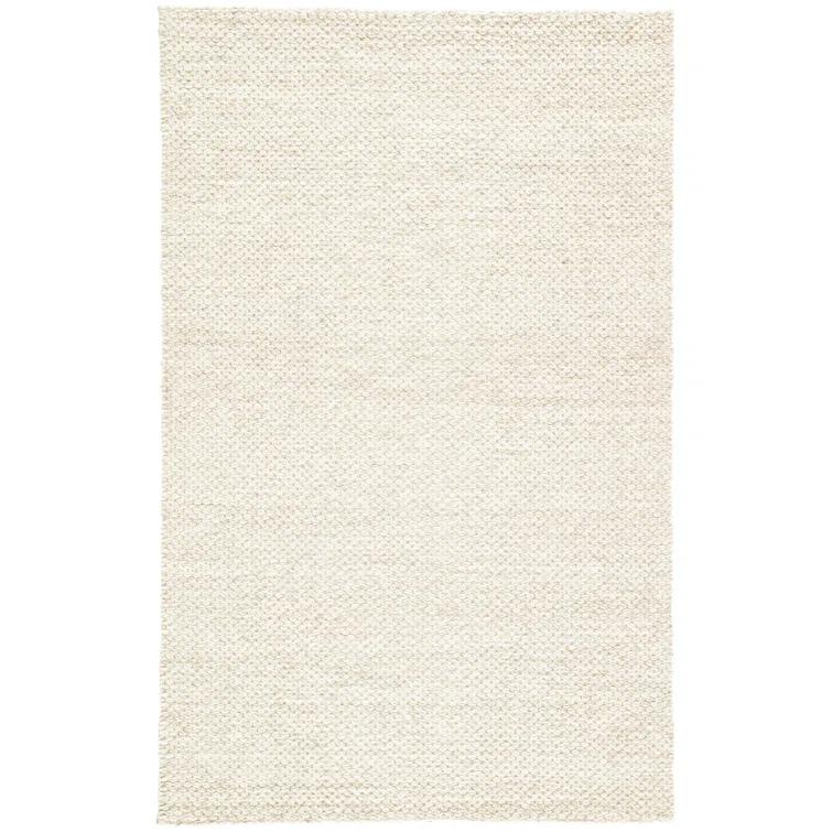 Scandinavia Rakel Wool Area Rug in Solid Taupe/White