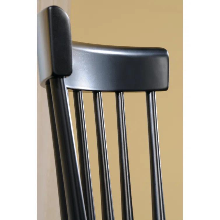Transitional Black Oak Windsor Side Chair Set of 2