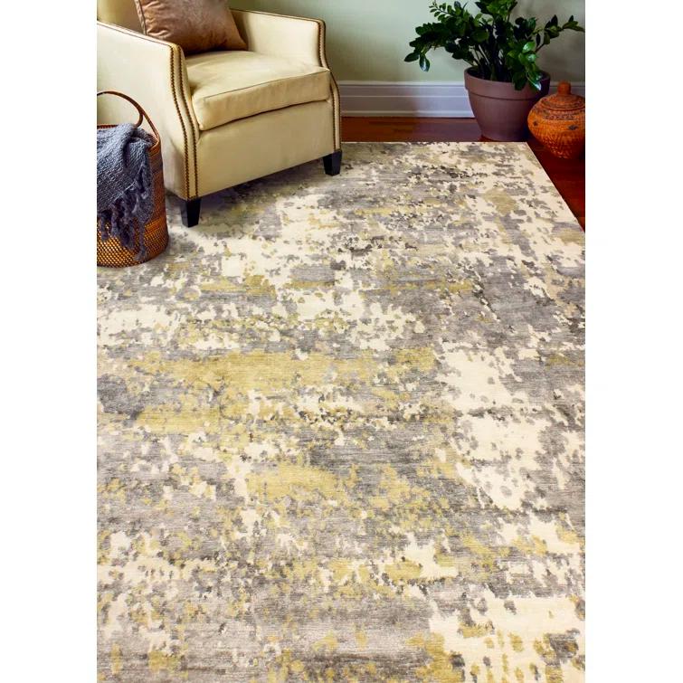 Cascade Abstract Hand-Knotted Multilcolor Area Rug