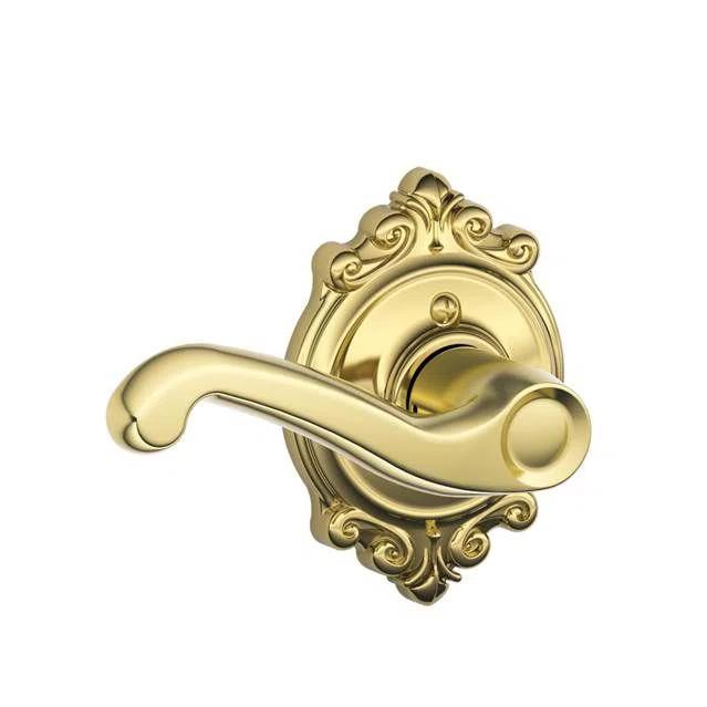 Flair Lever with Brookshire Trim Non-Turning Lock