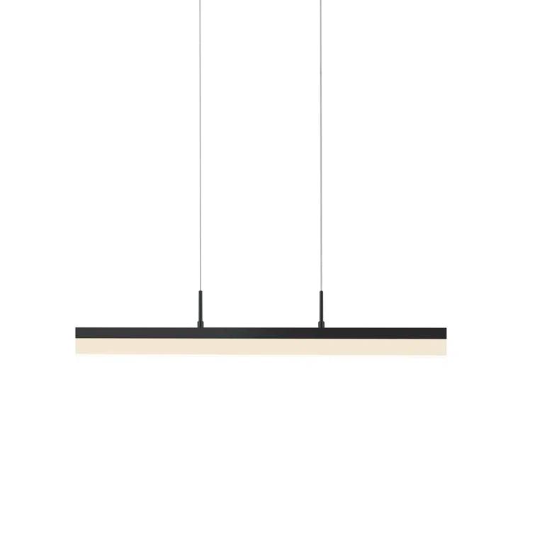 Satin Black 24" LED Glass Island Pendant Light
