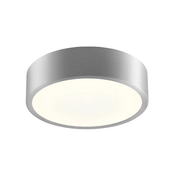 Pi Bright Satin Aluminum 8" LED Flush Mount Light