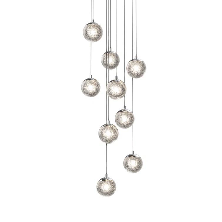 SONNEMAN Champagne Bubbles - Light Polished Chrome Cluster Pendant