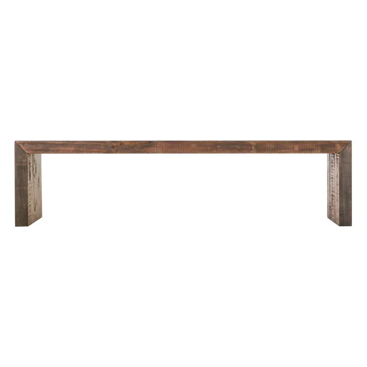 Transitional Rustic Recycled Pine 71'' Bench in Gray
