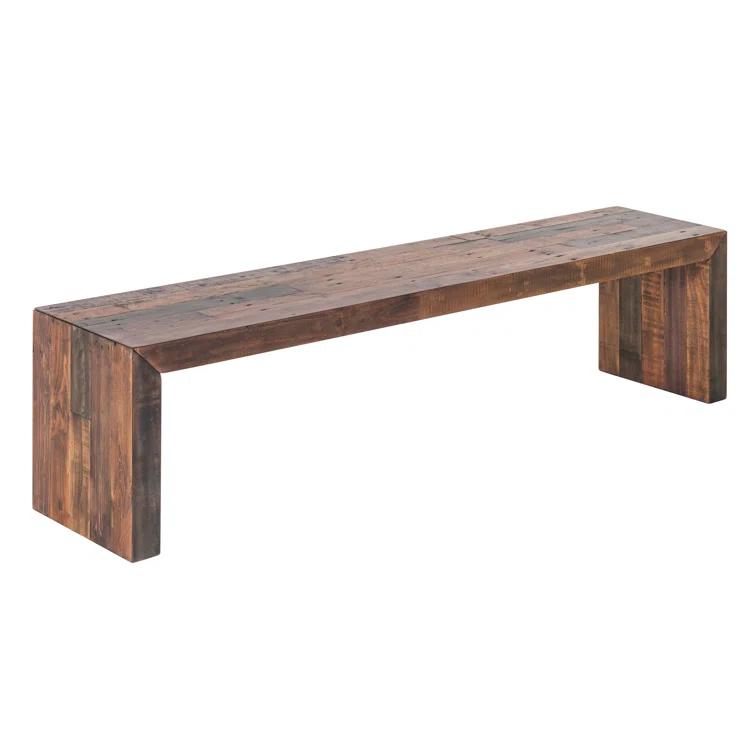 Transitional Rustic Recycled Pine 71'' Bench in Gray