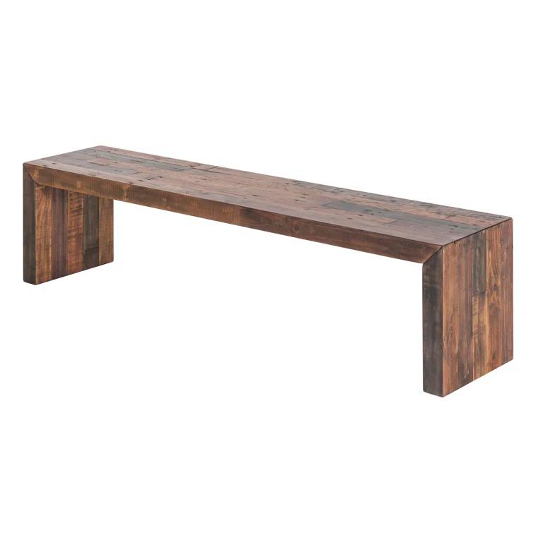 Transitional Rustic Recycled Pine 71'' Bench in Gray