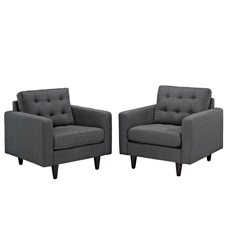 Modway Empress' Mid Century Tufted Arm Chairs