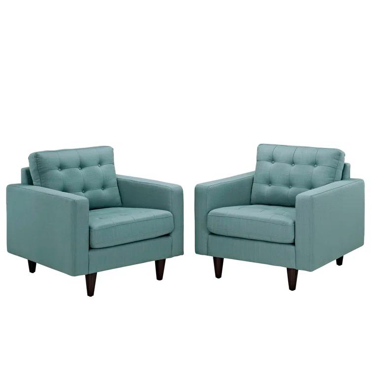 Modway Empress' Mid Century Tufted Arm Chairs