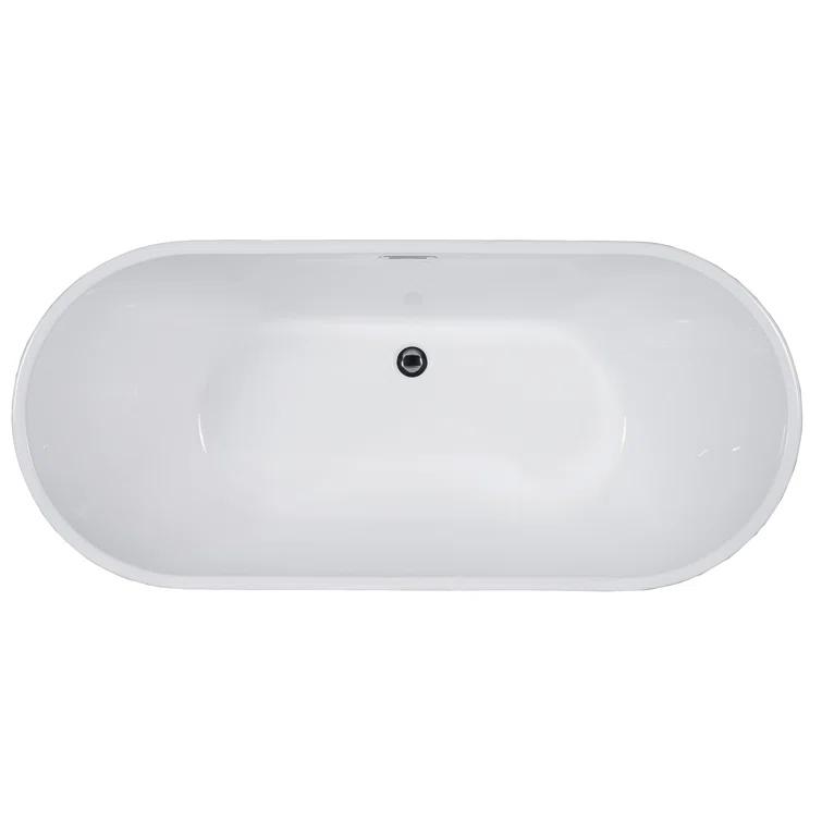 59'' x 28'' Freestanding Soaking Acrylic Bathtub