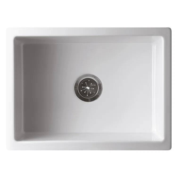 24'' L Flush Single Bowl Fireclay Kitchen Sink