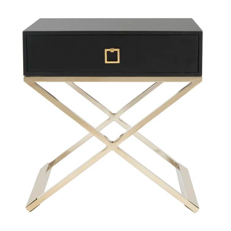 Zarina Modern Cross Leg End Table - Black - Safavieh.
