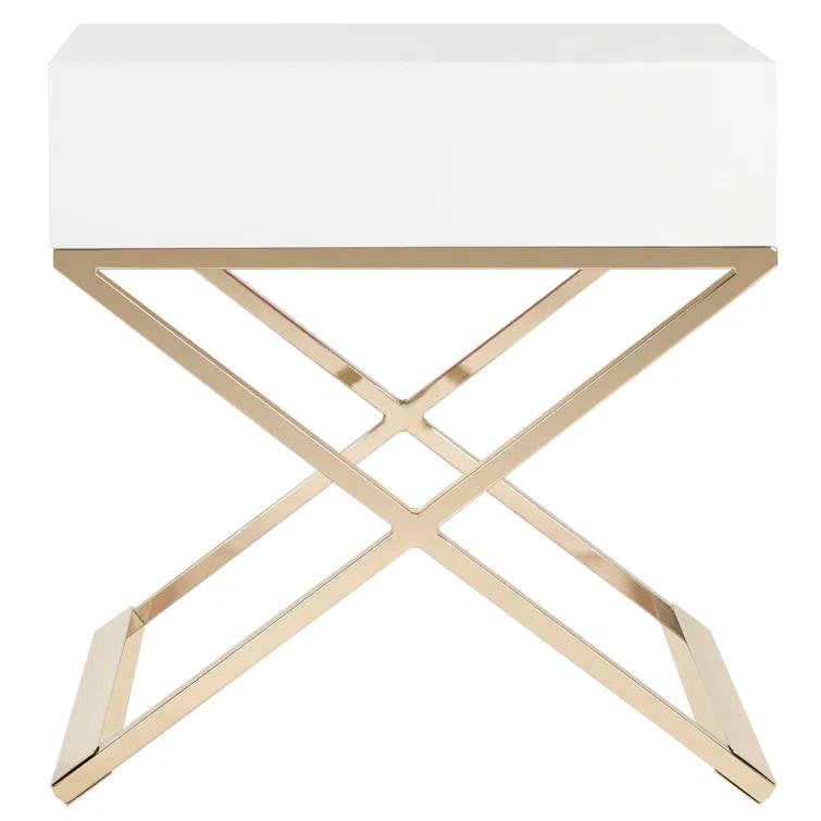 Zarina Modern Cross Leg End Table - White - Safavieh.