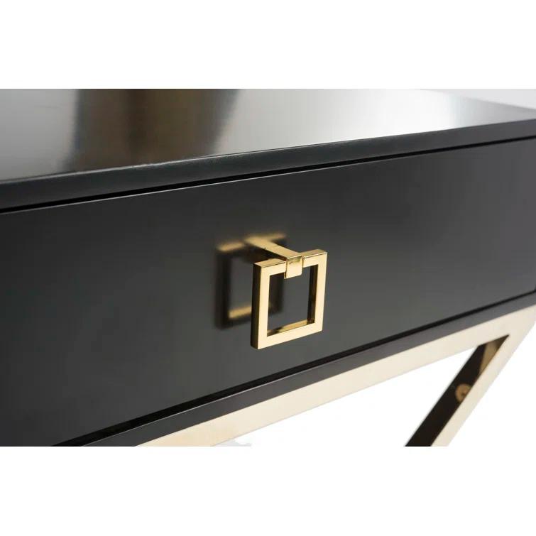 Zarina Modern Cross Leg End Table - Black - Safavieh.