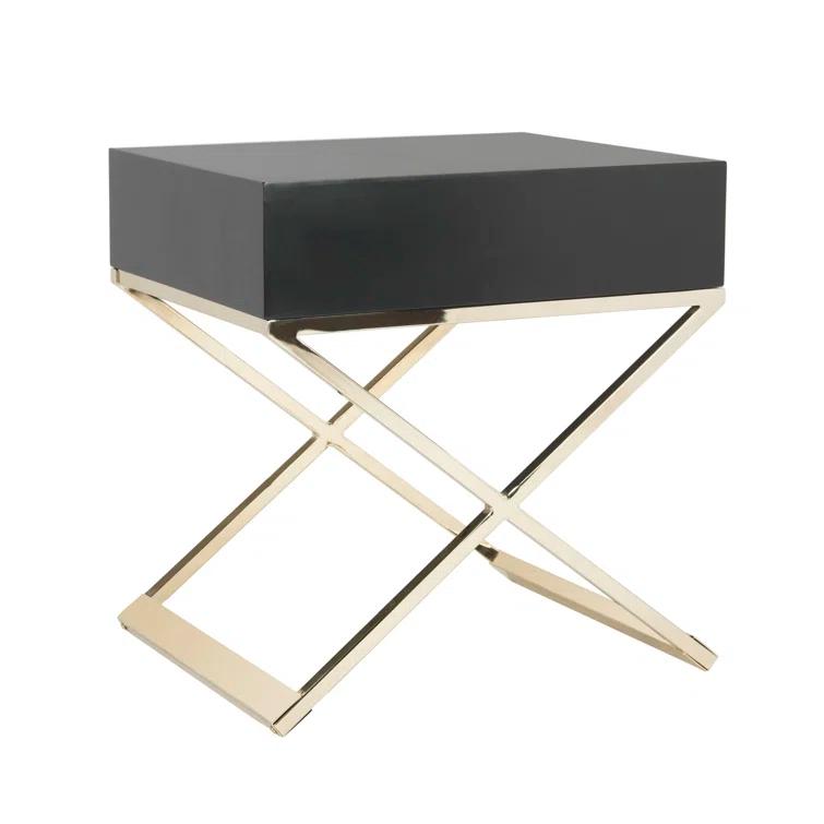 Zarina Modern Cross Leg End Table - Black - Safavieh.