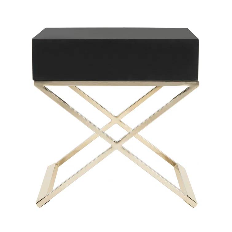 Zarina Modern Cross Leg End Table - Black - Safavieh.