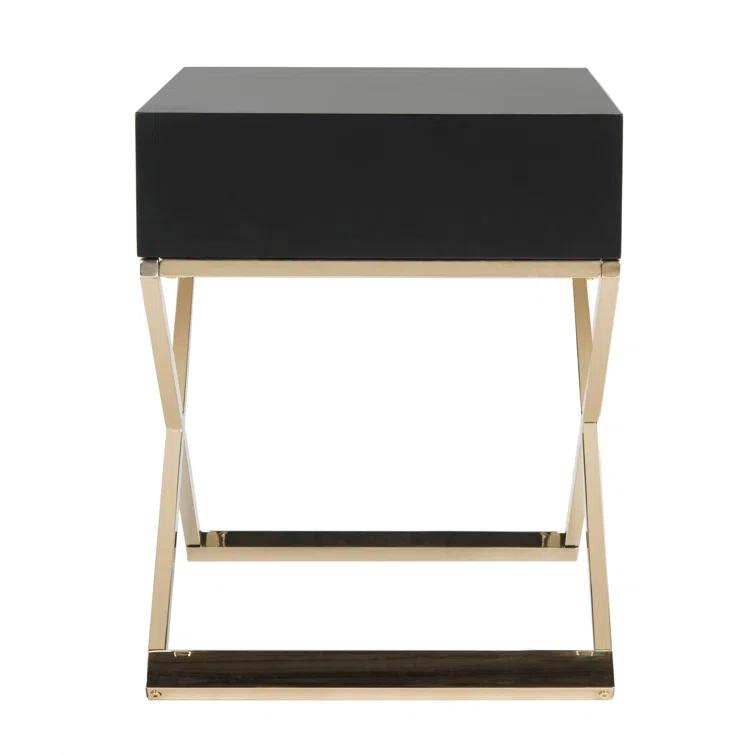 Zarina Modern Cross Leg End Table - Black - Safavieh.