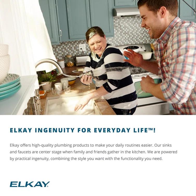 Elkay DLR332210PDMR2 Lustertone 33" L x 22" W Double Basin Drop-In Kitchen Sink with Drain Assembly