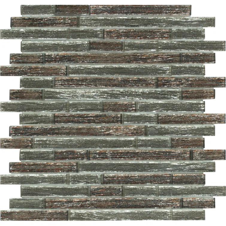 Luxe Interlocking Random Sized Glass Mosaic Tile