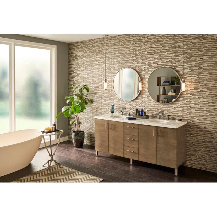 Luxe Interlocking Random Sized Glass Mosaic Tile