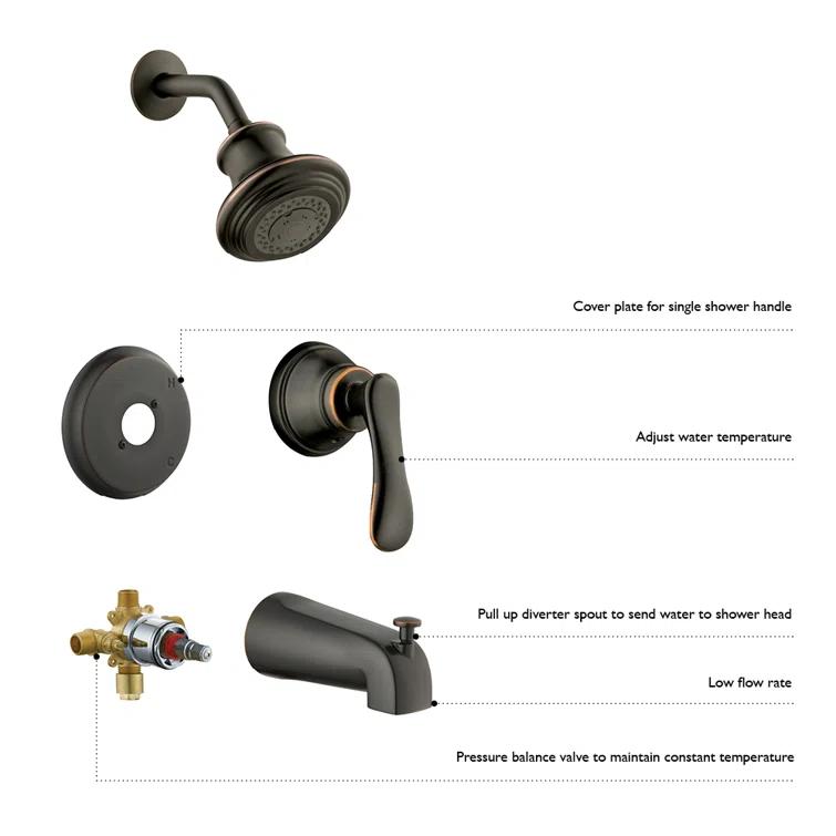 Wall Mounted Tub Spout with Diverter