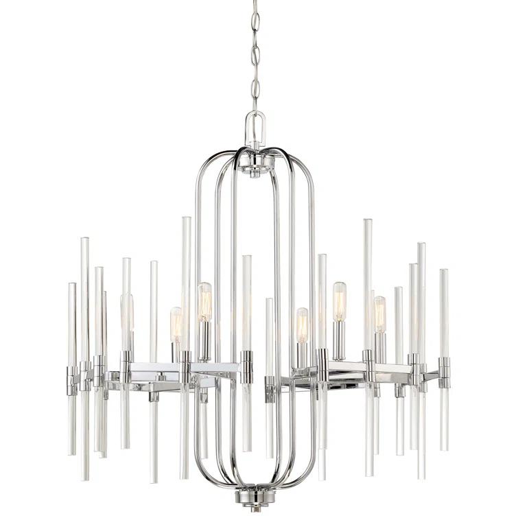 Minka Lavery - Pillar - Chandelier 6 Light Chrome in Transitional Style - 30.25