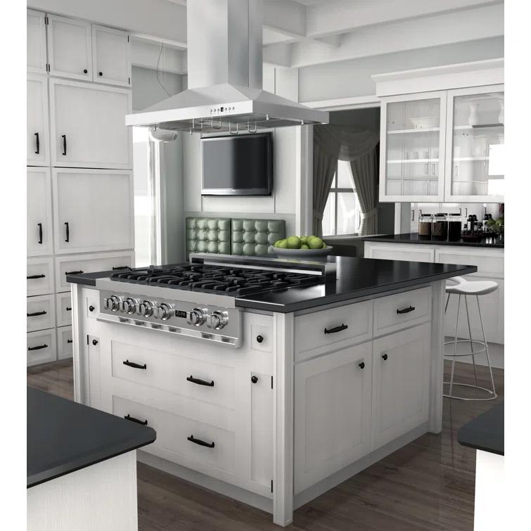 30 in. Convertible Vent Isl& Mount Range Hood in Stainless Steel (GL2i-30)
