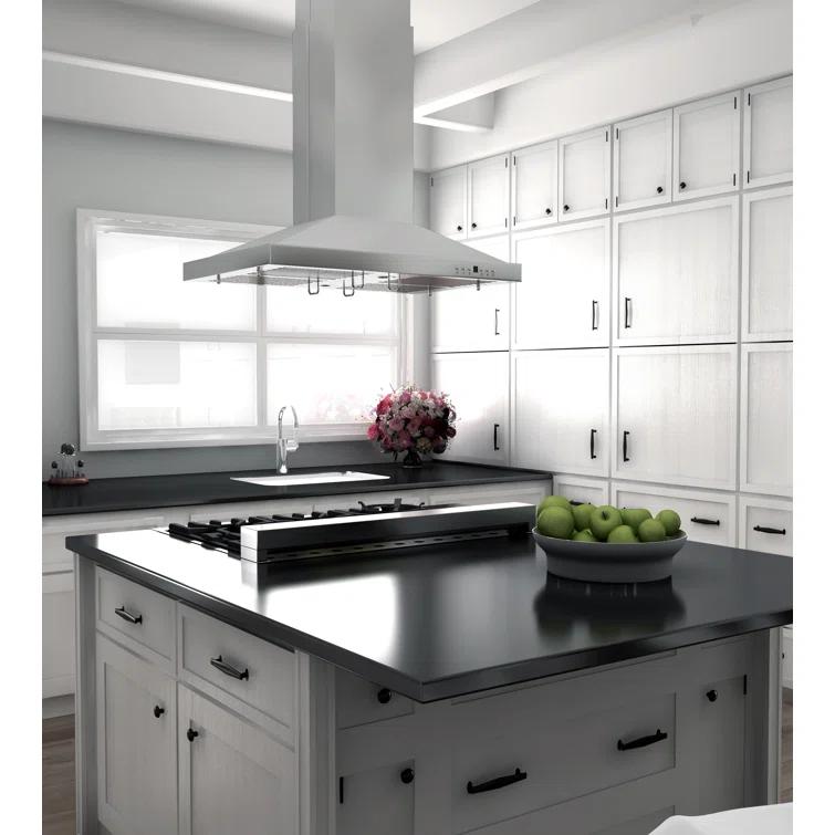 30 in. Convertible Vent Isl& Mount Range Hood in Stainless Steel (GL2i-30)