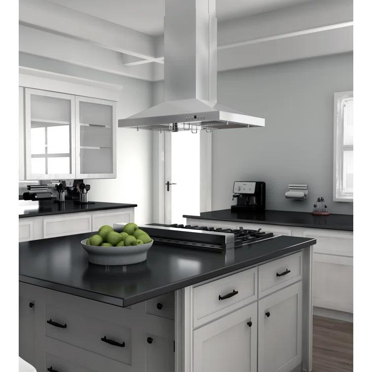30 in. Convertible Vent Isl& Mount Range Hood in Stainless Steel (GL2i-30)