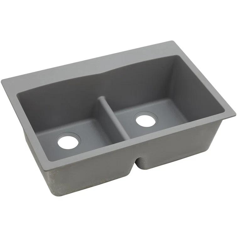 Quartz Classic 33" x 22" x 10" Double Basin Drop-In Kitchen Sink