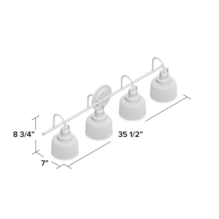 Rosser 4 Light Transparent Dimmable Vanity Light