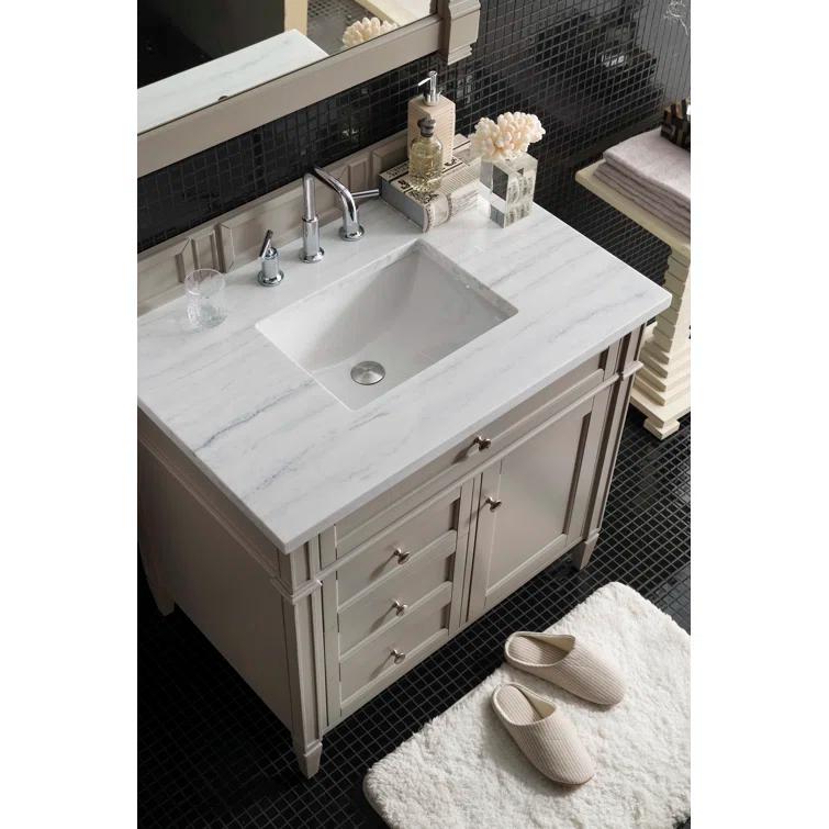 Burnished Mahogany Single Vanity with Satin Nickel Hardware