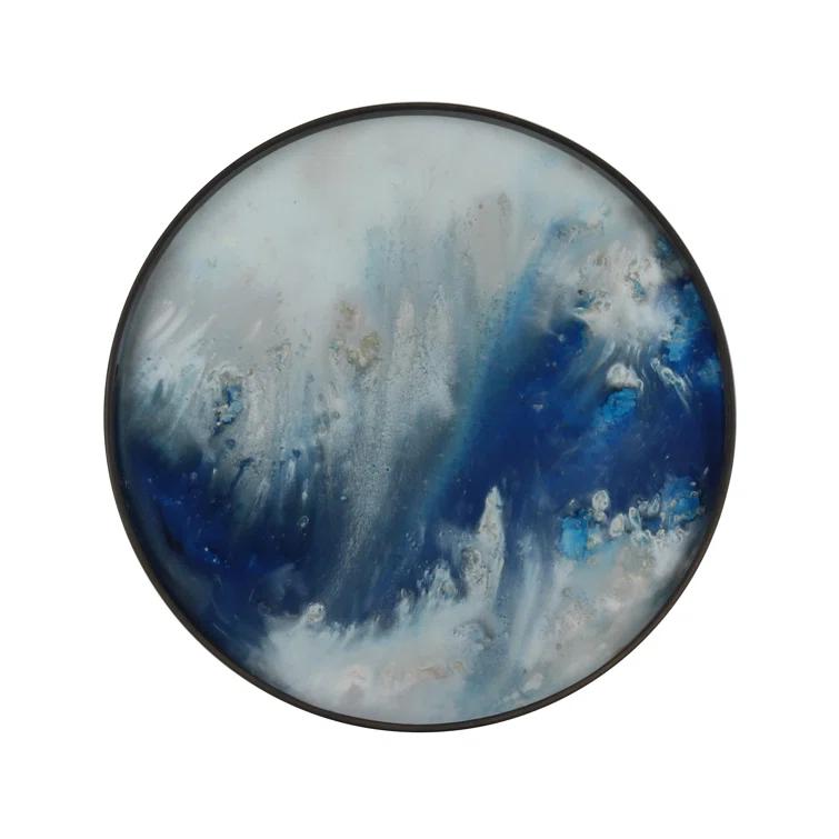 19-Inch Blue Mist Glass Decorative Tray