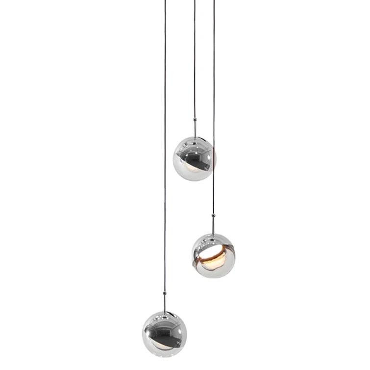 Chrome Glass LED Globe Pendant Light