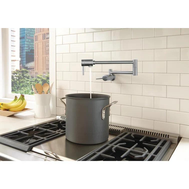 Contemporary Pot Filler Faucet, Wall Mount Pot Filler Kitchen Faucet