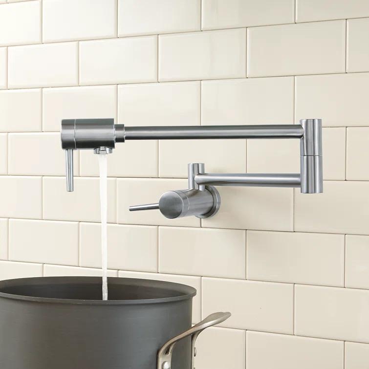 Contemporary Pot Filler Faucet, Wall Mount Pot Filler Kitchen Faucet